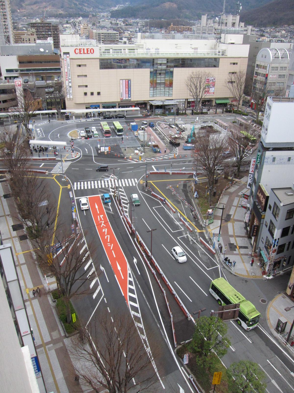 甲府駅南口駅前広場中央工区公共交通ロータリー建設工事 施工実績 長田組土木株式会社